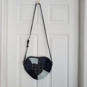 Desigual Bag “Liberte Patch Heart” heart shaped cross body denim bag